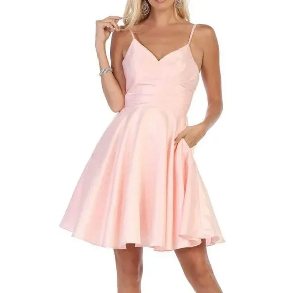 May Queen Couture V Neck Sleeveless Fit and Flare Short Dress Sz 18 NEW - Picture 1 of 16